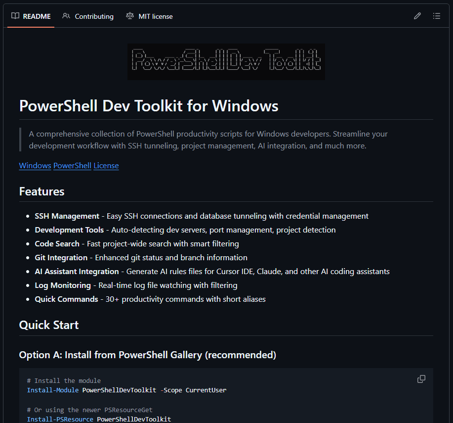 PowerShell Dev Toolkit